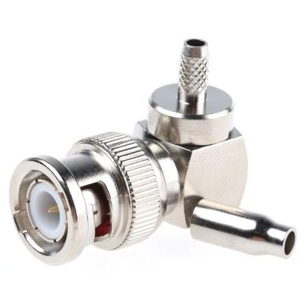 RS PRO Koaxiální konektor, řada: RS PRO Vnější, 50 Ω, orientace těla: Pravý úhel, Kabel Konektory BNC Krimpovací, 4GHz