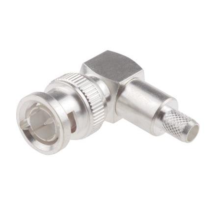 RS PRO Koaxiální konektor, řada: RS PRO Vnější, 50 Ω, orientace těla: Pravý úhel, Kabel Konektory BNC Krimpovací,