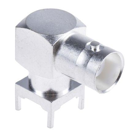 RS PRO Koaxiální konektor, řada: RS PRO Vnitřní, 50 Ω, orientace těla: Pravý úhel, Montáž na plošný spoj Konektory BNC