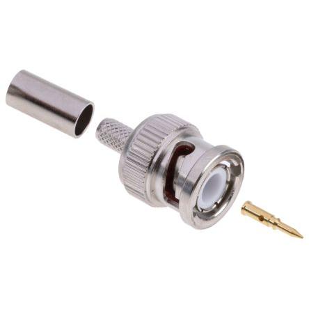 RS PRO Koaxiální konektor, řada: RS PRO Vnější, 50 Ω, orientace těla: Rovný, Kabel Konektory BNC Krimpovací, 4GHz 80 °C