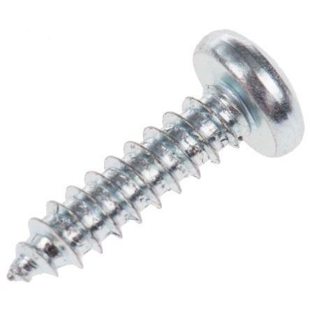 RS PRO Samořezný šroub, Lesklý zinek, Ocel hlavice Kónická, délka: 19 mm