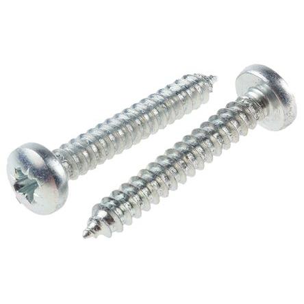 RS PRO Samořezný šroub, Lesklý zinek, Ocel hlavice Kónická, délka: 32 mm