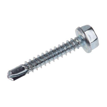 Samovrtný šroub, Lesklý zinek Kónická, Ocel RS PRO 4.2 mm 25 mm