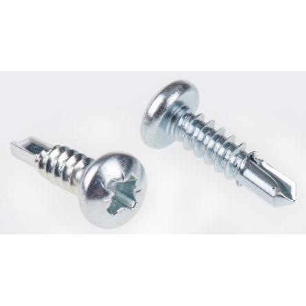 Samovrtný šroub, Lesklý zinek Kónická, Ocel RS PRO 4.2 mm 16 mm