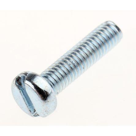 RS PRO Šroub s nízkou půlkulovou hlavou Drážka, Lesklý zinek, Ocel hlavice Válcová 12 mm
