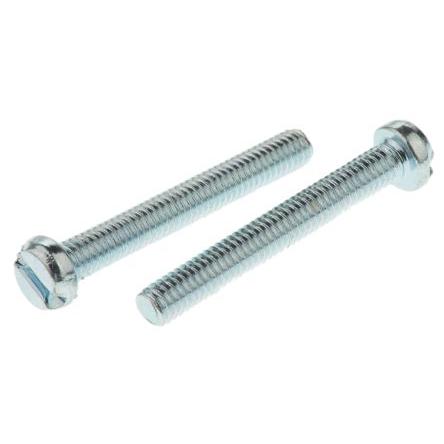 RS PRO Šroub s nízkou půlkulovou hlavou Drážka, Lesklý zinek, Ocel hlavice Válcová 30 mm