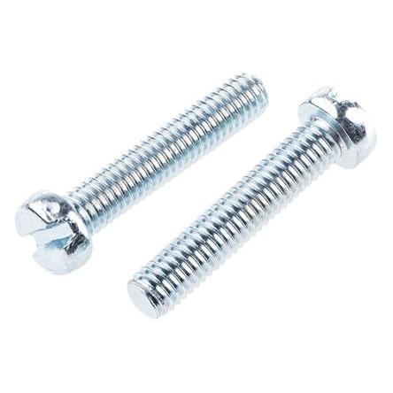 RS PRO Šroub s nízkou půlkulovou hlavou Drážka, Lesklý zinek, Ocel hlavice Válcová 30 mm