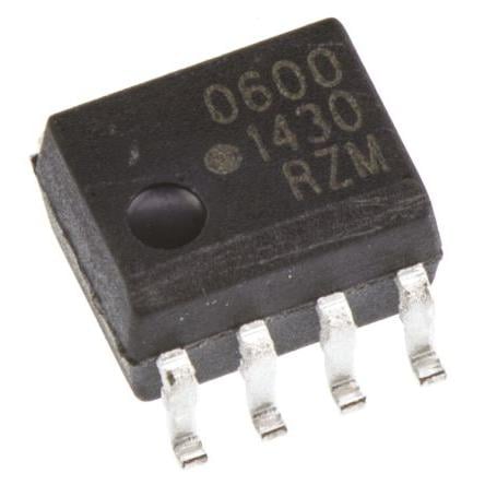 Broadcom Optočlen HCPL-0600-000E, řada: HCPL, počet kolíků: 8 kolíkový, počet kanálů: 1 vstup DC Průchozí otvor SOIC