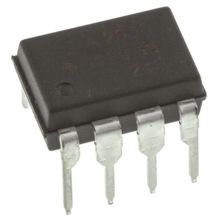 Broadcom Optočlen HCPL-2630-000E, řada: HCPL, počet kolíků: 8 kolíkový, počet kanálů: 2 vstup DC Průchozí otvor DIP