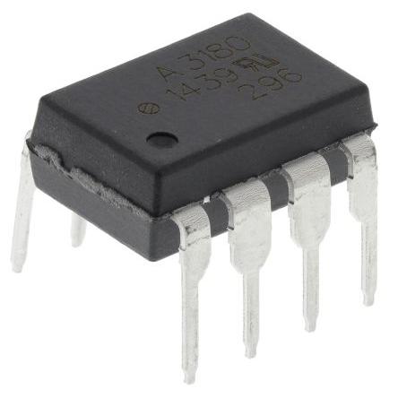 Broadcom Optočlen HCPL-3180-000E, řada: HCPL, počet kolíků: 8 kolíkový vstup DC Průchozí otvor DIP