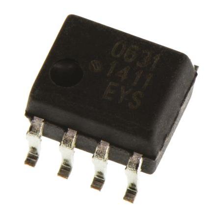 Broadcom Optočlen HCPL-0631-000E, řada: HCPL, počet kolíků: 8 kolíkový, počet kanálů: 2 vstup DC Povrch SOIC AEC-Q100