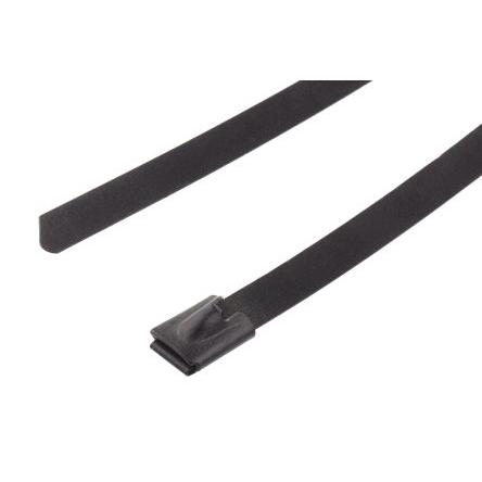 Stahovací páska Roller 200 mm 7.9mm Kovová Nerezová ocel s polyesterovým potahem RS PRO