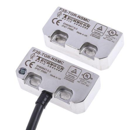 Omron F3S-TGR-N_C Magnetické Bezkontaktní bezpečnostní spínač 24V dc Nerezová ocel NE, 2 NC Kabel 5 m.
