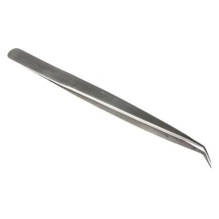 Pinzeta, celková délka: 140mm, Nerezová ocel Zakřivený, Extra jemný, Jehla špička RS PRO