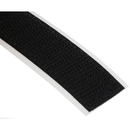 Pás s háčky, Černá 20mm x, délka: 5 m Předem nařezané Velcro
