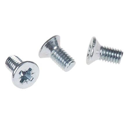 RS PRO Šroub s nízkou půlkulovou hlavou Pozidriv, Lesklý zinek, Ocel hlavice Zapuštěná 12 mm