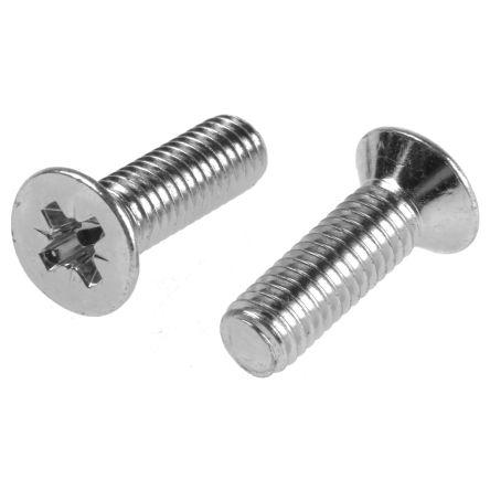 RS PRO Šroub s nízkou půlkulovou hlavou Pozidriv, Pasivovaný pozinkovaný, Ocel hlavice Zapuštěná 20 mm