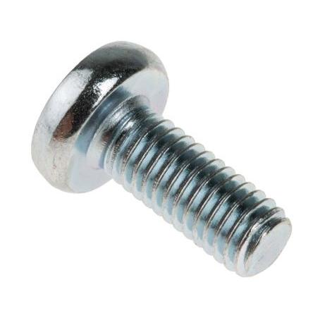 RS PRO Šroub s nízkou půlkulovou hlavou Pozidriv, Lesklý zinek, Ocel hlavice Kónická 12 mm