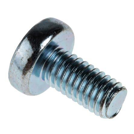 RS PRO Šroub s nízkou půlkulovou hlavou Pozidriv, Lesklý zinek, Ocel hlavice Kónická 12 mm