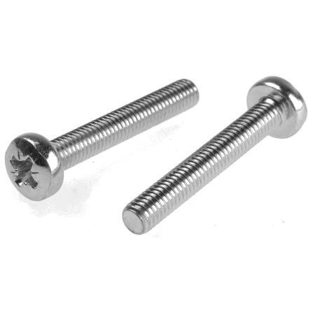 RS PRO Šroub s nízkou půlkulovou hlavou Pozidriv, Lesklý zinek, Ocel hlavice Kónická 40 mm