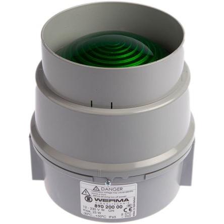 Werma Maják, řada: BWM 890 Stálé barva Zelená 250V ac/dc Žárovka Povrch 700mA VDE 0711 T1, EN 60598 IP65