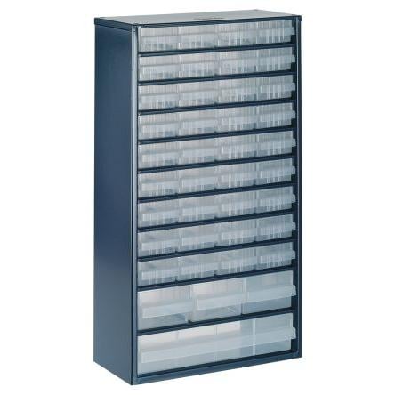 Skladovací jednotka se zásuvkami 40 Modrá Ocel Průhledné zásuvky 552 mm x 306mm x 150 mm Raaco