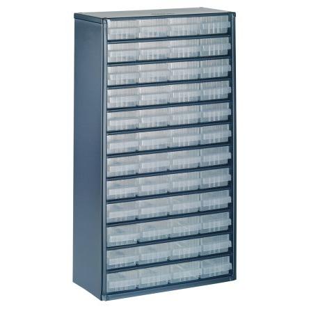 Skladovací jednotka se zásuvkami 48 Modrá Ocel Průhledné zásuvky 552 mm x 306mm x 150 mm Raaco