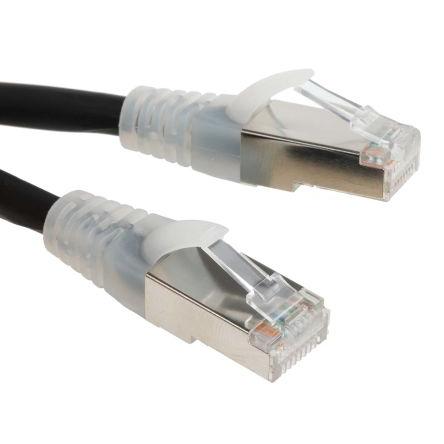 RS PRO Kat6 Ethernetové kabely, Černá, Nízko dýmivý bezhalogenový, A: RJ45, 30V 2 m Vnější, B: RJ45 Vnější, typ pláště: