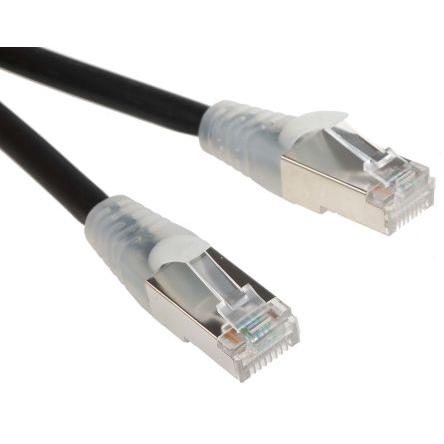 RS PRO Kat6 Ethernetové kabely, Černá, Nízko dýmivý bezhalogenový, A: RJ45, 30V 10 m Vnější, B: RJ45 Vnější, typ pláště: