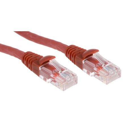 RS PRO Cat5e Ethernetové kabely, Červená, Nízko dýmivý bezhalogenový, A: RJ45, 30V 0.5 m Vnější, B: RJ45 Vnější, typ
