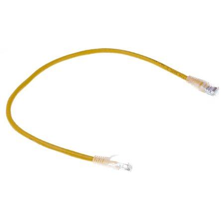 RS PRO Cat5e Ethernetové kabely, Žlutá, Polyvinylchlorid, A: RJ45, 30V 0.5 m Vnější, B: RJ45 Vnější, typ pláště: U/UTP