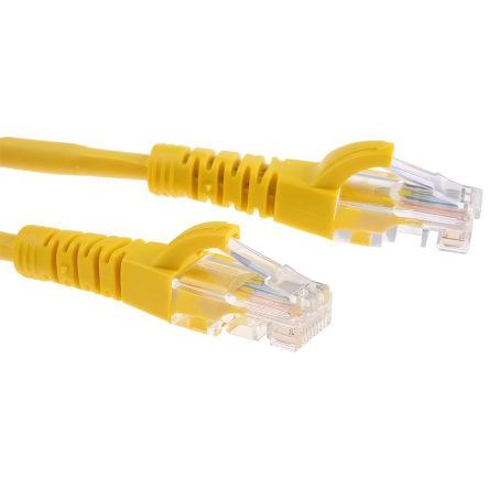 RS PRO Cat5e Ethernetové kabely, Žlutá, Nízko dýmivý bezhalogenový, A: RJ45, 30V 5 m Vnější, B: RJ45 Vnější, typ pláště: