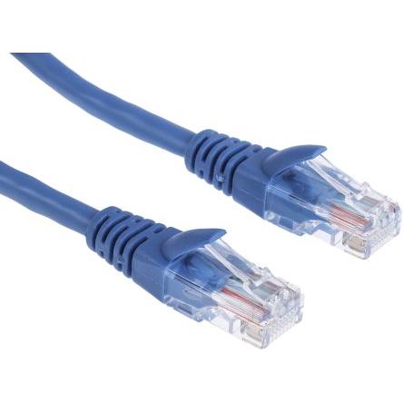 RS PRO Cat5e Ethernetové kabely, Modrá, Polyvinylchlorid, A: RJ45, 30V 5 m Vnější, B: RJ45 Vnější, typ pláště: U/UTP