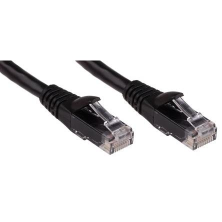 RS PRO Kat6 Ethernetové kabely, Černá, Polyvinylchlorid, A: RJ45, 30V 1 m Vnější, B: RJ45 Vnější, typ pláště: U/UTP