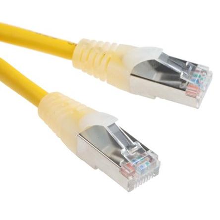 RS PRO Cat5e Ethernetové kabely, Žlutá, Polyvinylchlorid, A: RJ45, 30V 2 m Vnější, B: RJ45 Vnější, typ pláště: F/UTP