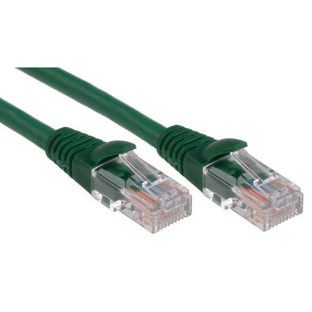 RS PRO Cat5e Ethernetové kabely, Zelená, Nízko dýmivý bezhalogenový, A: RJ45, 30V 0.5 m Vnější, B: RJ45 Vnější, typ