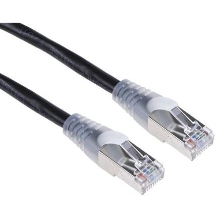 RS PRO Cat5e Ethernetové kabely, Černá, Polyvinylchlorid, A: RJ45, 30V 10 m Vnější, B: RJ45 Vnější, typ pláště: Stíněné