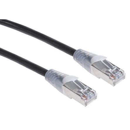RS PRO Cat5e Ethernetové kabely, Černá, Polyvinylchlorid, A: RJ45, 30V 3 m Vnější, B: RJ45 Vnější, typ pláště: Stíněné