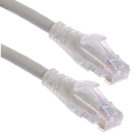RS PRO Kat6 Ethernetové kabely, Šedá, Polyvinylchlorid, A: RJ45, 30V 2 m Vnější, B: RJ45 Vnější, typ pláště: U/UTP