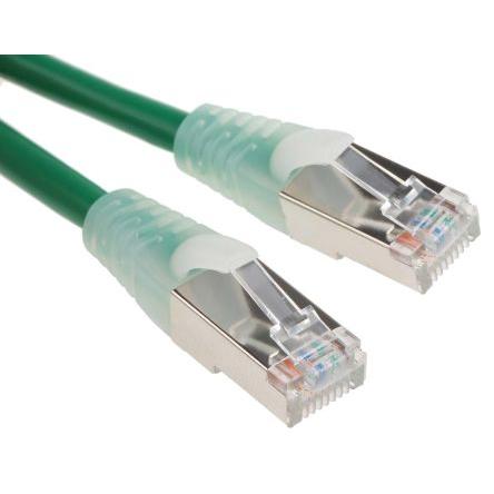 RS PRO Cat5e Ethernetové kabely, Zelená, Polyvinylchlorid, A: RJ45, 30V 0.5 m Vnější, B: RJ45 Vnější, typ pláště: F/UTP