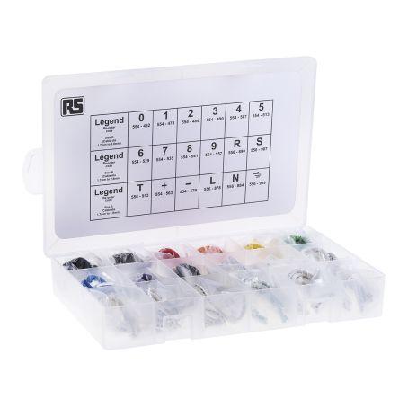 Sada pro označování kabelů, řada: Helagrip Nasouvací 3.5 mm x HellermannTyton +, 0 až 9, Uzemnění, L, N, R, S, T 2.8 mm