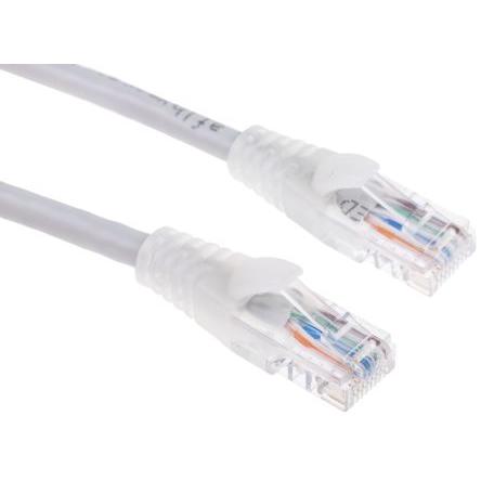 RS PRO Cat5e Ethernetové kabely, Šedá, Polyvinylchlorid, A: RJ45, 30V 1 m Vnější, B: RJ45 Vnější, typ pláště: U/UTP