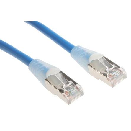 RS PRO Cat5e Ethernetové kabely, Modrá, Polyvinylchlorid, A: RJ45, 30V 1 m Vnější, B: RJ45 Vnější, typ pláště: F/UTP
