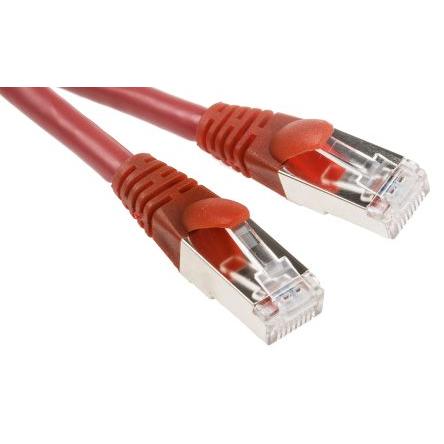 RS PRO Kat6 Ethernetové kabely, Červená, Nízko dýmivý bezhalogenový, A: RJ45, 30V 0.5 m Vnější, B: RJ45 Vnější, typ