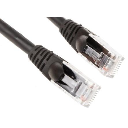 RS PRO Kat6 Ethernetové kabely, Černá, Nízko dýmivý bezhalogenový, A: RJ45, 30V 0.5 m Vnější, B: RJ45 Vnější, typ