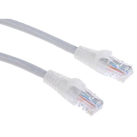 RS PRO Cat5e Ethernetové kabely, Šedá, Polyvinylchlorid, A: RJ45, 30V 10 m Vnější, B: RJ45 Vnější, typ pláště: U/UTP