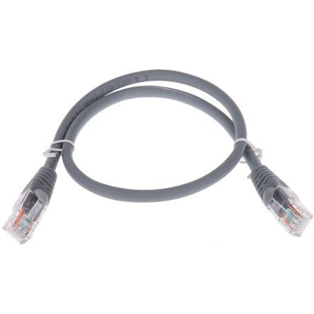 RS PRO Cat5e Ethernetové kabely, Šedá, Nízko dýmivý bezhalogenový, A: RJ45, 30V 0.5 m Vnější, B: RJ45 Vnější, typ