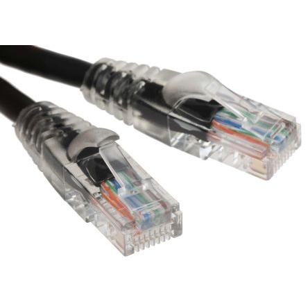 RS PRO Cat5e Ethernetové kabely, Černá, Polyvinylchlorid, A: RJ45, 30V 2 m Vnější, B: RJ45 Vnější, typ pláště: Nestíněný