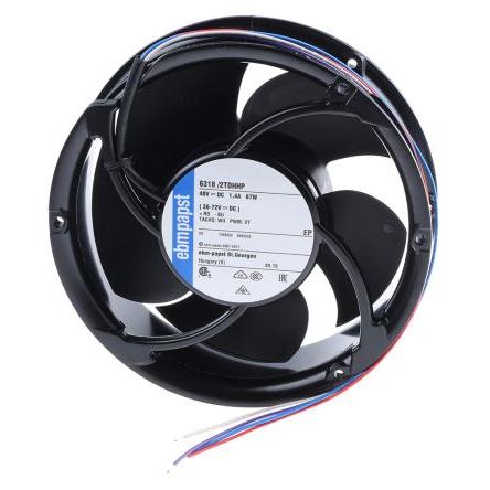 ebm-papst Axiální ventilátor, řada: 6300 TD - S-Force, průtok vzduchu: 600 m³/h 40 W 48V dc IP54 171.5 mm 171.5mm 51 mm