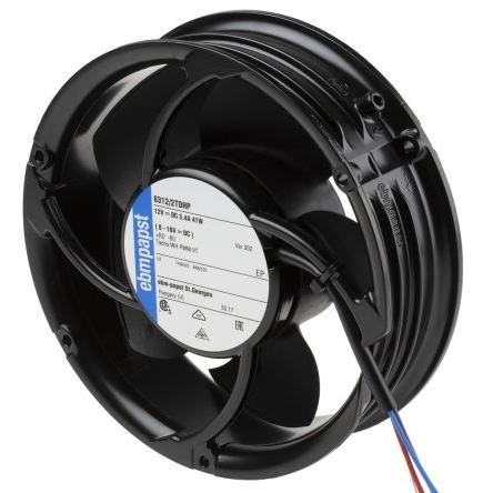 ebm-papst Axiální ventilátor, řada: 6300 TD - S-Force, průtok vzduchu: 600 m³/h 40 W 12V dc 210 mA IP54 171.5 mm 171.5mm